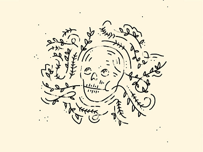 Bad to the Flowery Bone bad bad to the bone floral illustration line art skull tattoo