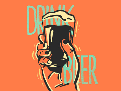 Drink a brewski beer brewery drinking hand done type illustration ipa typography