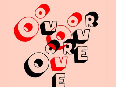 Over and over and over color drawing graphic design hand done hand done type over procreate typography