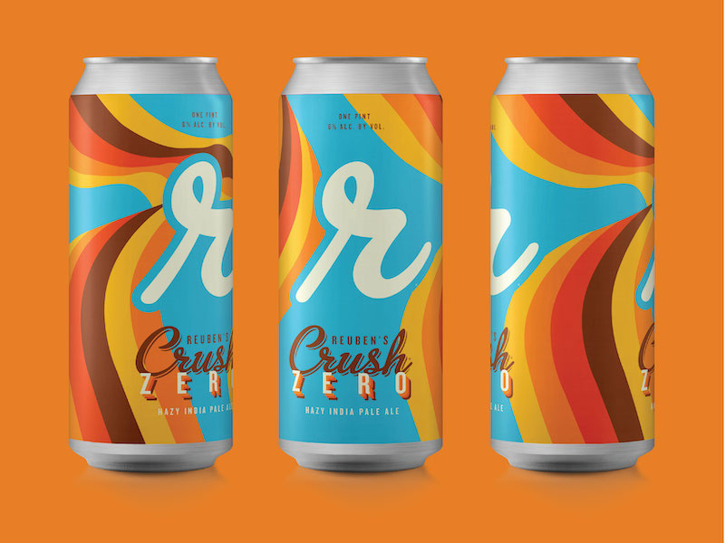 Crush Zero Beer Packaging beer label design drink can bottle brewery reubens retro packaging beer