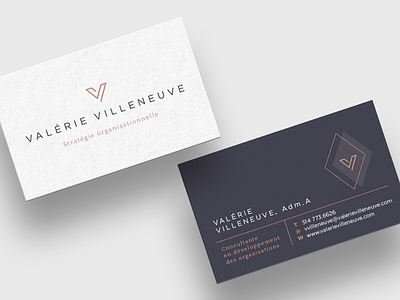 Business card - Valérie Villeneuve | Stratégie organisationnelle branding business card design logo logo design