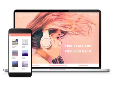 Heartbeatz hero mobile music ui ux web