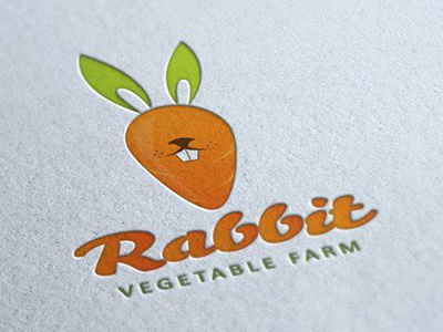 Rabbit carrot farm logo rabbit vegetable