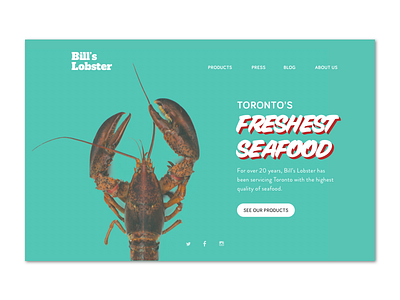 Daily UI 003 - Landing Page 003 dailyui food lobster toronto