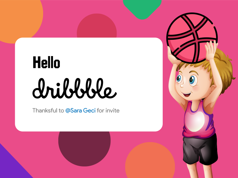 Hello Dribbblers! hello dribbble first shot sadegh eidi sara geci invite dribbble hello