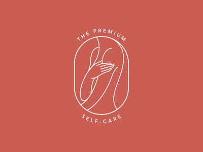 The Premium Self-Care Logo feminine girl line art lineart logo red skincare