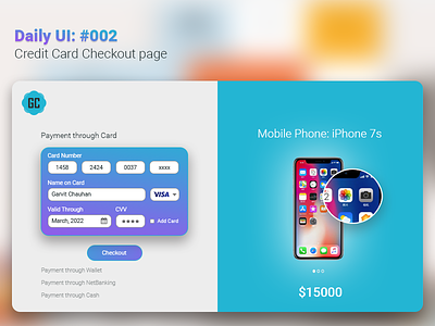 Credit Card Checkout Page 002 dailyui dailyuichallenge graphic design uiux