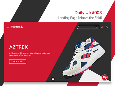 Reebok Re-design Landing page (Above the Fold) 003 dailyui dailyui 003 graphic design landing page ui ux