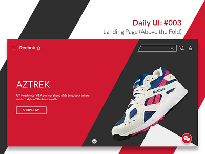 Reebok Re-design Landing page (Above the Fold)