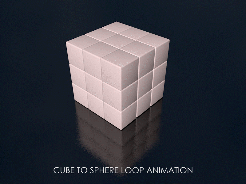 Cube to Sphere - loop animation 3d 3d animation 3d art c4dart cinema4d dailyuichallenge design graphic design self taught