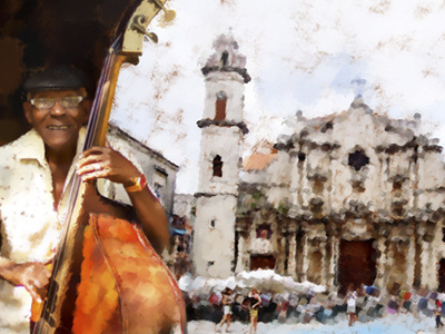 Show Us Your Type - La Havana adobe church cuba digital hand handmade havana illustration paint painting people photoshop
