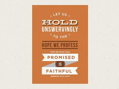 Hebrews 10:23 bible orange poster typography verse