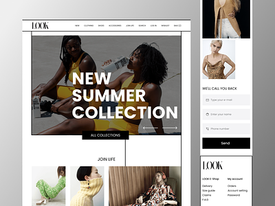 Online shop "LOOK" cloth concept design e-commerce e-shop fashion landing page marketplace online shopping shop store ui ux web design website
