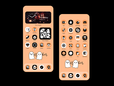 Orange Halloween widgets app halloween design icon icon halloween icon set ui widget