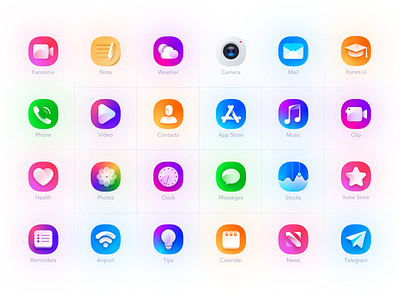 Gradient icon app blur gradient icon icon app icon set ui