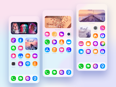 Gradient Widgets app design gradient icon icon app icon set ui ux widget