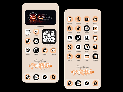 pumpkin halloween widgets app design halloween design icon icon app icon halloween icon set ui widget