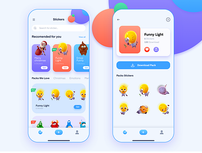 Sticker App UI app app design design icon sticker app ui ui ux