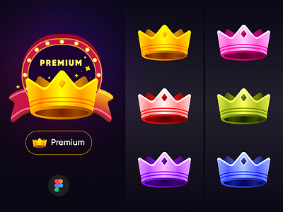 Premium King design icon illustration king logo premium sunscription ui