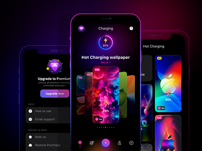 Charging Wallpaper app charging mobile ui ui ux ui app design wallpaper