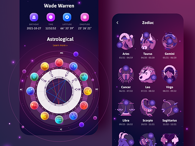Horoscope app app ui astrology graphic design horoscope mobile design ui zodiac