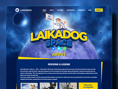 LIKA DOG dog laika landing page web design