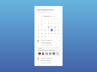 Interview Calendar Widget