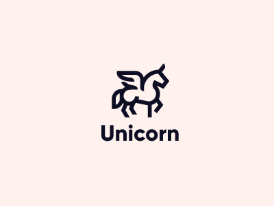 Unicorn etinger line logo logos minimal symbol unicorn