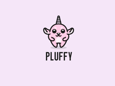 Pluffy brand cute illustration logo logos symbol