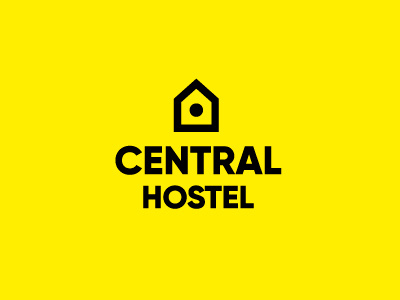 Central Hostel center hostel house logo logos marks symbol