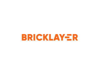 Bricklayer art brick concept idea layer logo logos orange style symbol