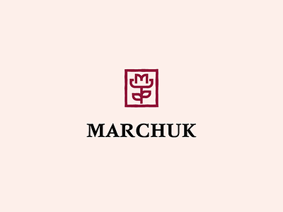 MARCHUK art brand concept design flower flowers idea line logo logos symbol