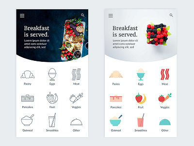 Breakfast is served breakfast food home icons mobile recipes ui