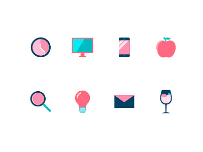 Livia icons icons icons design illustration livia pink set