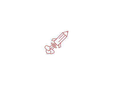 Creative bomb bomb creative illustration line logo pencil rocket writing