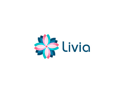 Livia Logo branding colorful flower livia logo