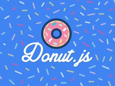 Donut.js clean donuts illustration javascript logotype script sprinkles vector