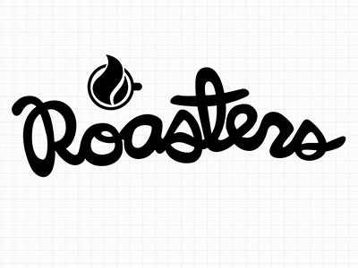 Roasters black coffee coffee roasters cursive custom type hand made type illustrator pen tool script typography