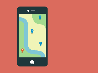 Mobile Map icons iphone location map minimal mobile pins vector