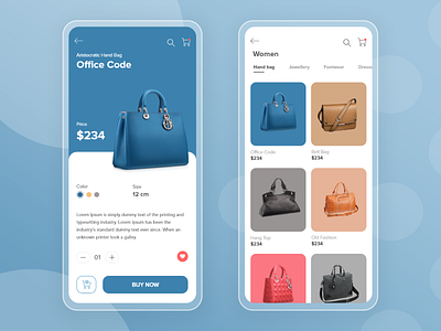 Online shopping app UI design