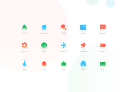 Glossy Icon Set app clock icon colorful icons favicon icon icon bundle icon pack icon set illustration image ios message mobile ui profile search ui ui design ui icon ui kit ux