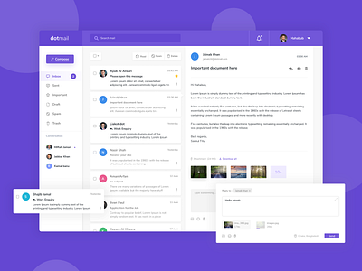 Email dashboard design client dashboard email email design figma inbox mail mail app mailbox profile page ui user interface web design website design