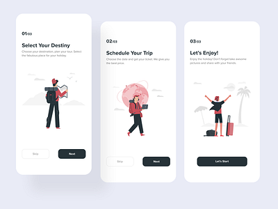 Travel app onboarding screen app app design application classic clean ui holiday illustration interaction ios minimal onboarding onboarding screen tour travel agency travel app ui ui design user interface ux vintage