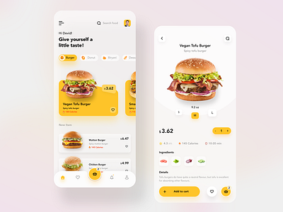 Online food order app UI concept