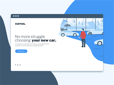 Car Buying Consultant Header blue buy car character clean consultant decision detail header heading hero homepage illustration landing page screen shop typography ui