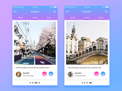 Photo featured display app ui