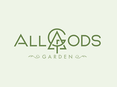 All Gods Garden allgods branding clean flourish font garden lettering logo text