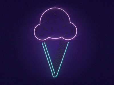 Ice Cream & Neon Lights after effects animation neon summer
