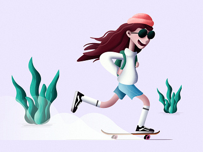 Skater cartoon character character design halftone illustrator kyle brushes photoshop skater
