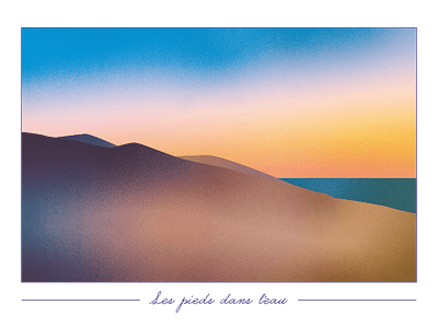 Carte postale beach design designs illustration illustrator postcard sand sea vector